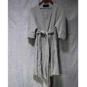 Shulami Gray Cotton Eyelet Wrap Dress L